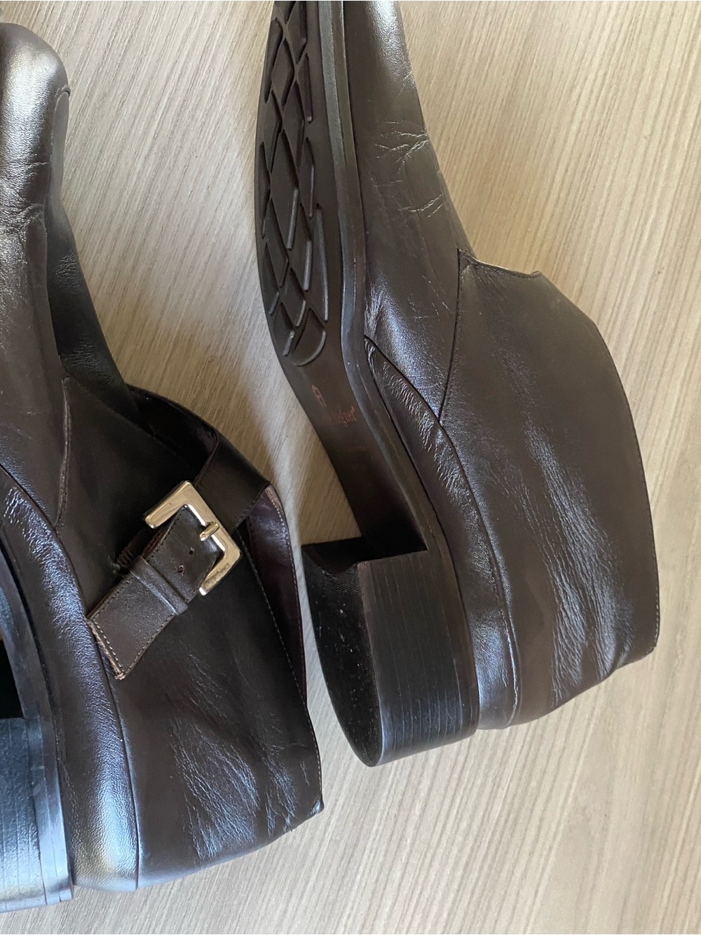 Women’s Etienne Aigner Dorian Dark Brown Leather  Monk Strap ankle boots 9.5M - Picture 7 of 10